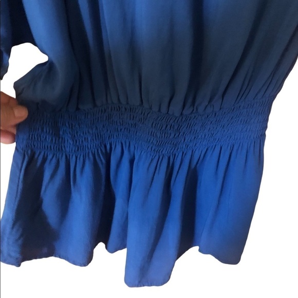 Vintage Y2K royal blue asymmetrical blouse - Picture 3 of 5